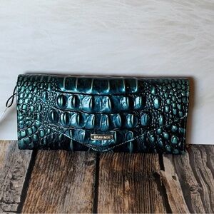 NWT Brahmin BLUE PATINA Veronica Wallet similar to Vergis